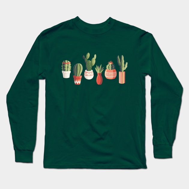 Cactus Line-Up Long Sleeve T-Shirt by Abbilaura